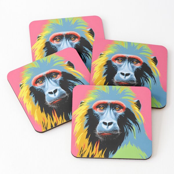Item preview, Olive Baboon portraits art. animal colorful. Animal throw pillow.  designed and sold by formform.