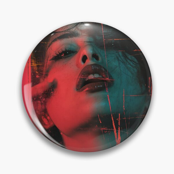 Item preview, Double Exposure Woman Portrait | Red Teal Dramatic Art Print designed and sold by VUK VESOVIC.