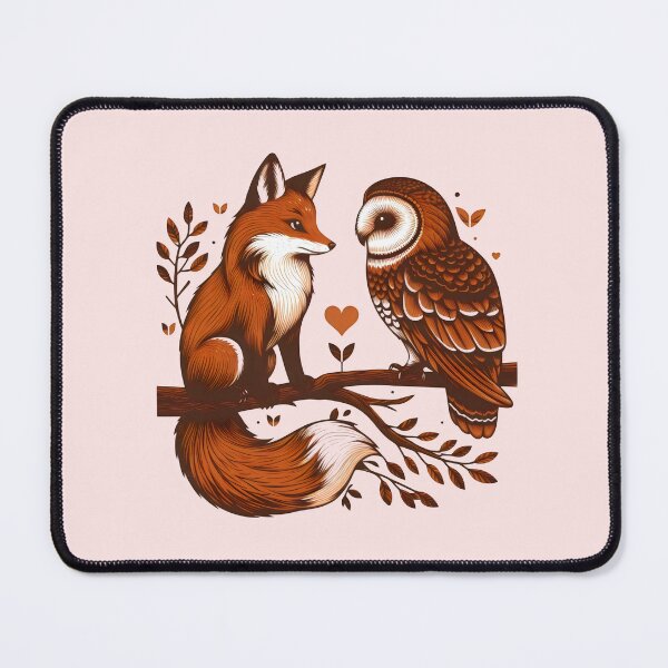 Item preview, Fox and owl Day and night couple love each other valentine day  designed and sold by Animalpetslover.