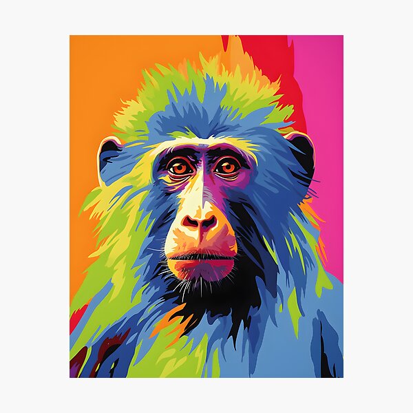 Item preview, Olive Baboon portraits art. animal colorful. Animal throw pillow.  designed and sold by formform.