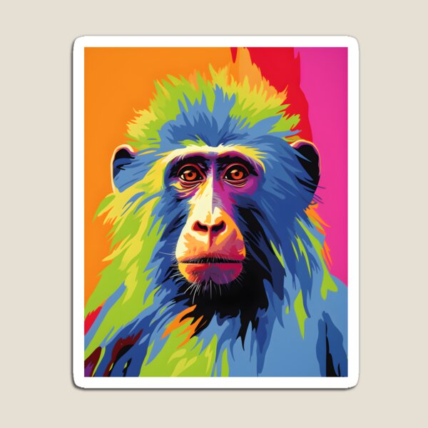 Item preview, Olive Baboon portraits art. animal colorful. Animal throw pillow.  designed and sold by formform.
