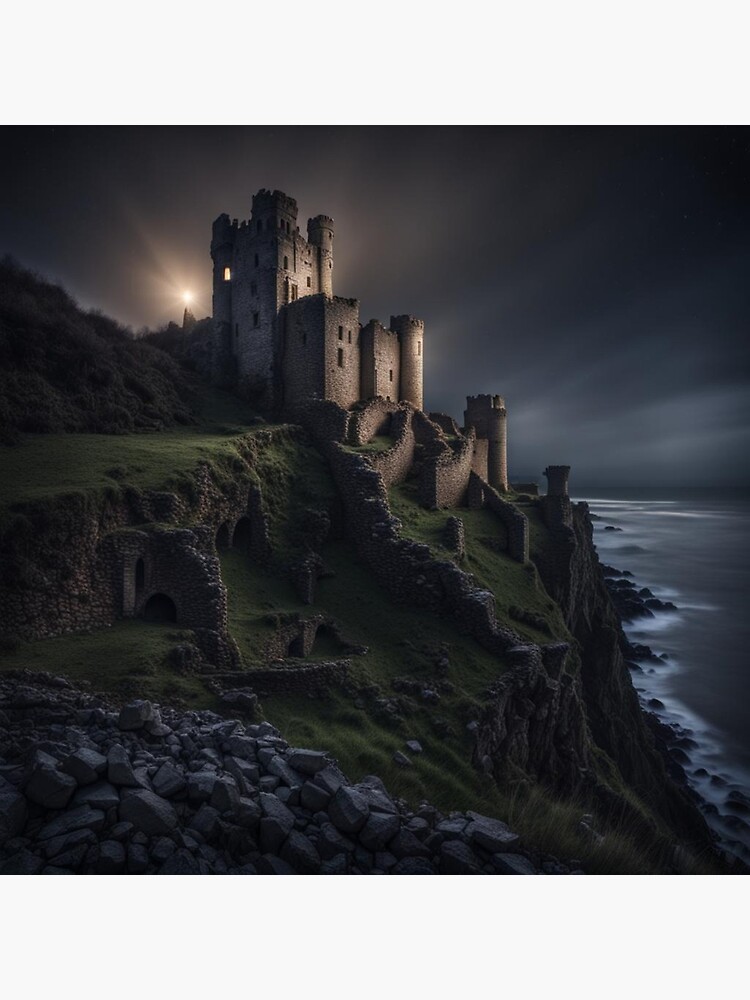 Thumbnail 3 of 3, Photographic Print, Ruins on a Clifftop designed and sold by LenCarol.