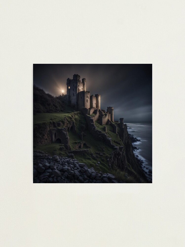 Thumbnail 1 of 3, Photographic Print, Ruins on a Clifftop designed and sold by LenCarol.
