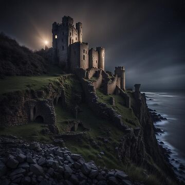 Artwork thumbnail, Ruins on a Clifftop by LenCarol
