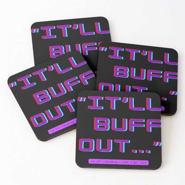 Item preview, "it'll buff out" bc ur bff says so motivational quote digital 3d effect purple designed and sold by goldenflames.