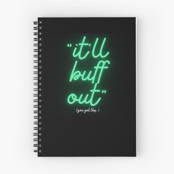 Item preview, "it'll buff out" neon sign motivational quote "you got this" encouragement green designed and sold by goldenflames.