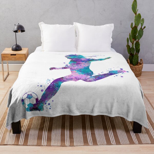 Item preview, Dynamic Watercolor Soccer Girl Player Art - Vibrant Sports Illustration designed and sold by LotusGifts.