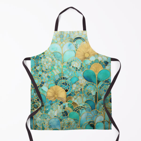 Item preview, Moroccan Garden Tile Pattern, Teal, Gold designed and sold by GrinGalore.