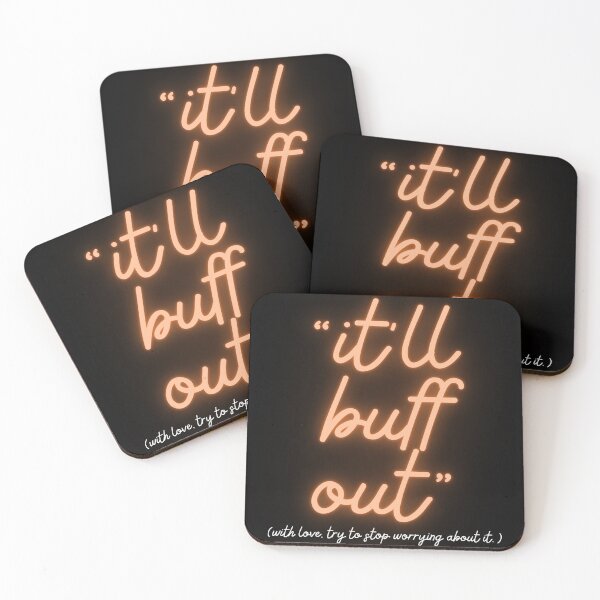 Item preview, "it'll buff out" neon sign motivational quote stop worrying encouragement orange designed and sold by goldenflames.