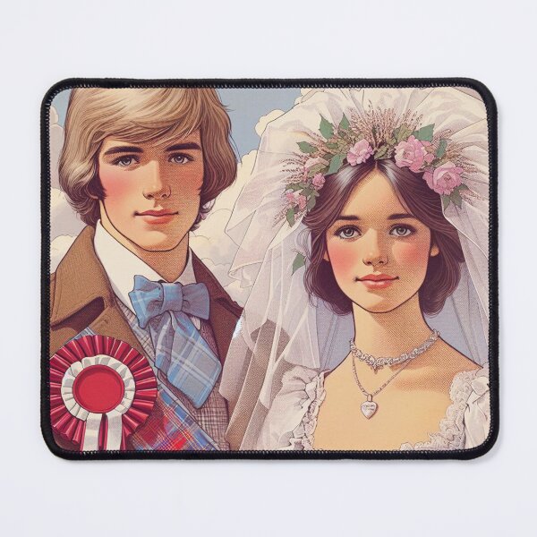Item preview, Scottish just married couple romantic drawing designed and sold by Ponted.