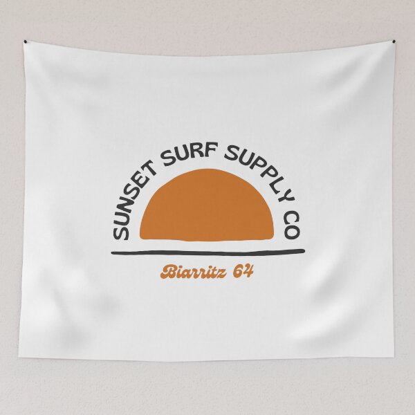 Item preview, Biarritz 64 Sunset Surf Retro design in white designed and sold by RetroDesignsNW.