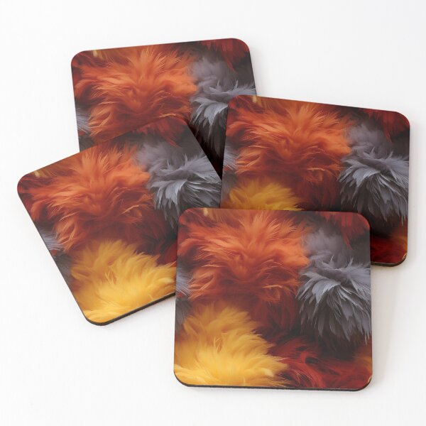 Item preview, Orange Yellow Gray Furry feathers designed and sold by Reichcorp.