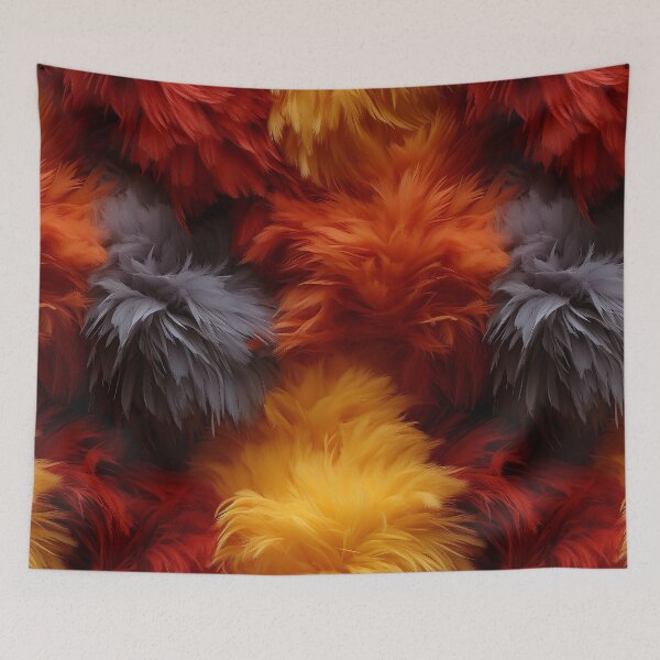 Item preview, Orange Yellow Gray Furry feathers designed and sold by Reichcorp.