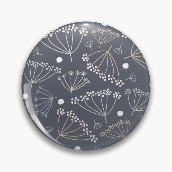 Item preview, Scattered dill flowers on a dark blue background | Pattern designed and sold by colorofmagic.