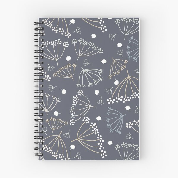 Item preview, Scattered dill flowers on a dark blue background | Pattern designed and sold by colorofmagic.