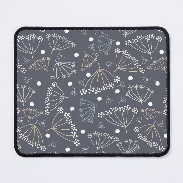 Item preview, Scattered dill flowers on a dark blue background | Pattern designed and sold by colorofmagic.