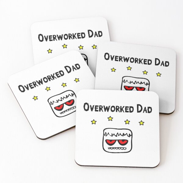 Item preview, Funny Overworked Dad Blockhead With Stars Color designed and sold by TinyStarAmerica.