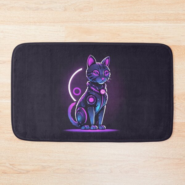 Item preview, Cute Neon Robotic Cat designed and sold by OldschoolCrew.