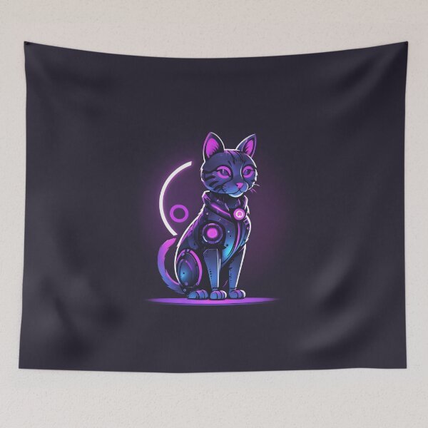 Item preview, Cute Neon Robotic Cat designed and sold by OldschoolCrew.