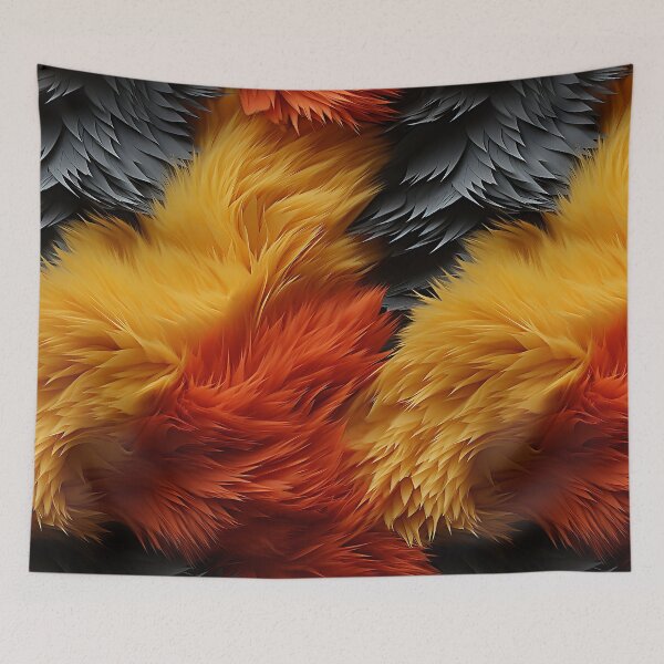 Item preview, Orange Yellow Gray Furry feathers 2 designed and sold by Reichcorp.