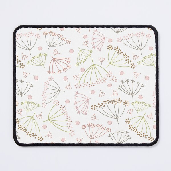 Item preview, scattered dill flowers on white background | Pattern designed and sold by colorofmagic.