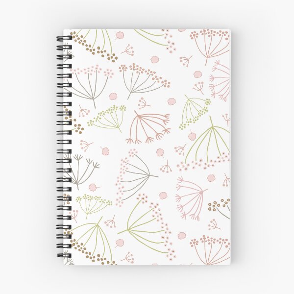 Item preview, scattered dill flowers on white background | Pattern designed and sold by colorofmagic.