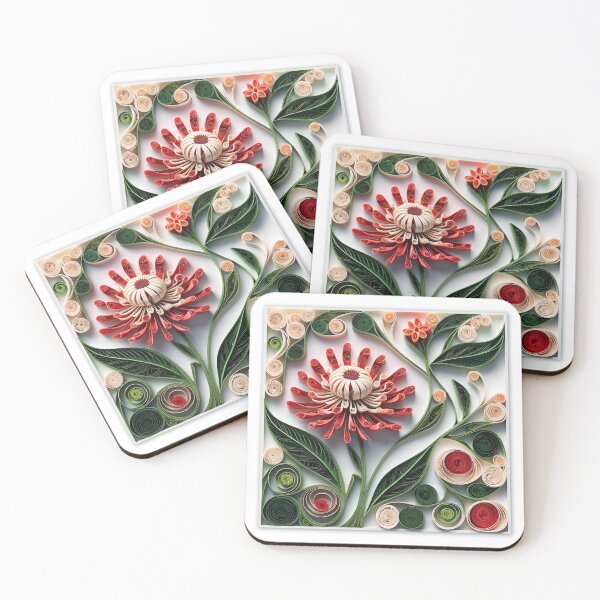 Item preview, Waratah Quilling Digital Australian Wildflower designed and sold by Rachael Taylor.