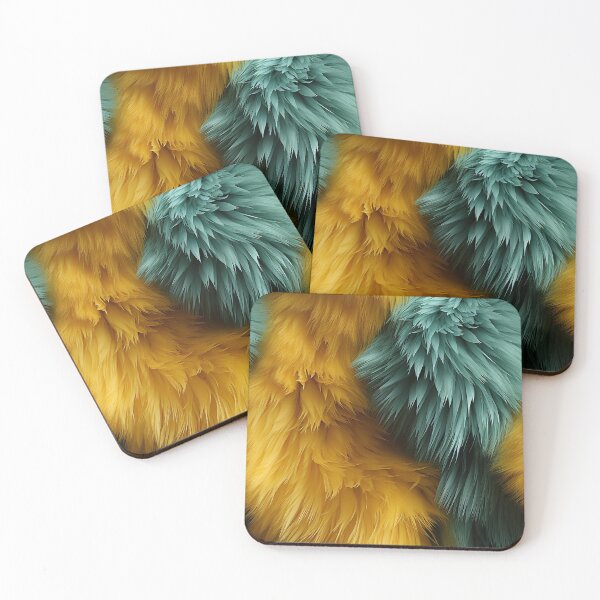 Item preview, Copy of Turquoise Yellow Furry feathers 2 designed and sold by Reichcorp.