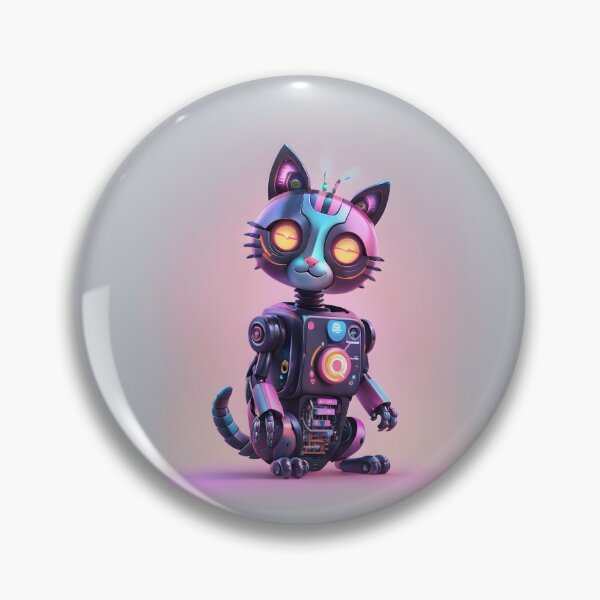 Item preview, Cute Robotic Neon Cat designed and sold by OldschoolCrew.