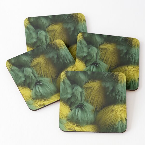 Item preview, Turquoise Yellow Fluffy Furry feathers (13) designed and sold by Reichcorp.