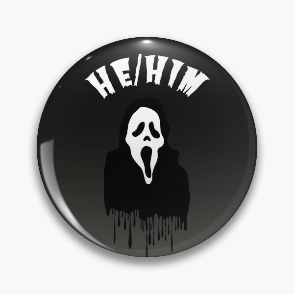 Item preview, He/Him Pronouns | Ghost Face Scream | He Him Pronoun designed and sold by Furia LGBTQ+ Accessories.