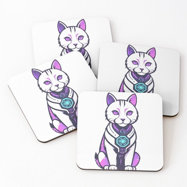 Item preview, White Cute Robotic Cat designed and sold by OldschoolCrew.