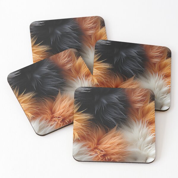 Item preview, Black Orange White Furry feathers (12) designed and sold by Reichcorp.