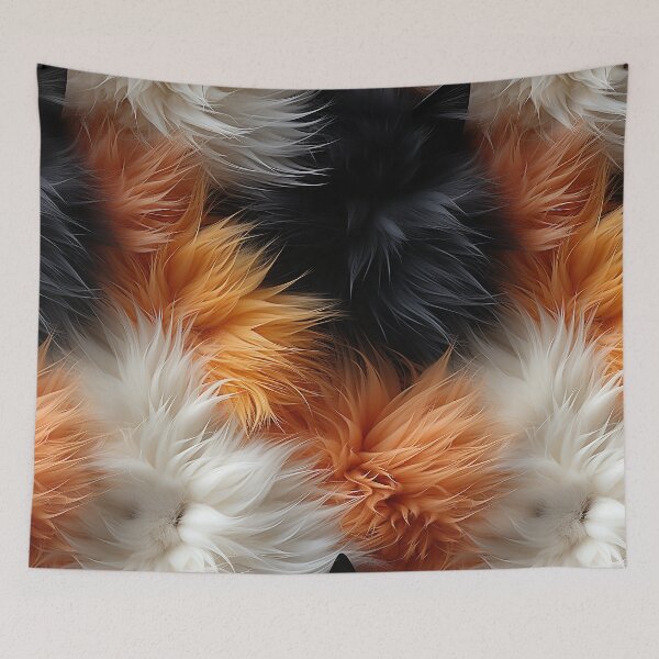 Item preview, Black Orange White Furry feathers (12) designed and sold by Reichcorp.
