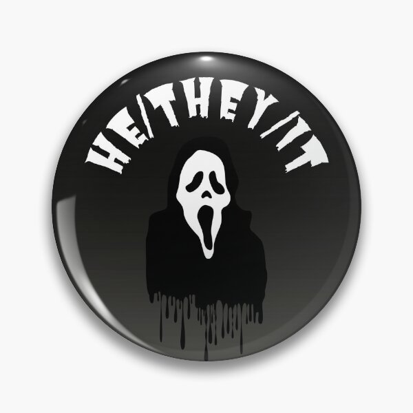 Item preview, He/They/It Pronouns | Ghost Face Scream | He They It Pronoun designed and sold by Furia LGBTQ+ Accessories.