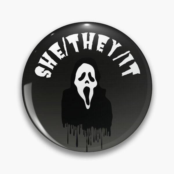 Item preview, She/They/It Pronouns | Ghost Face Scream | She They It Pronoun designed and sold by Furia LGBTQ+ Accessories.
