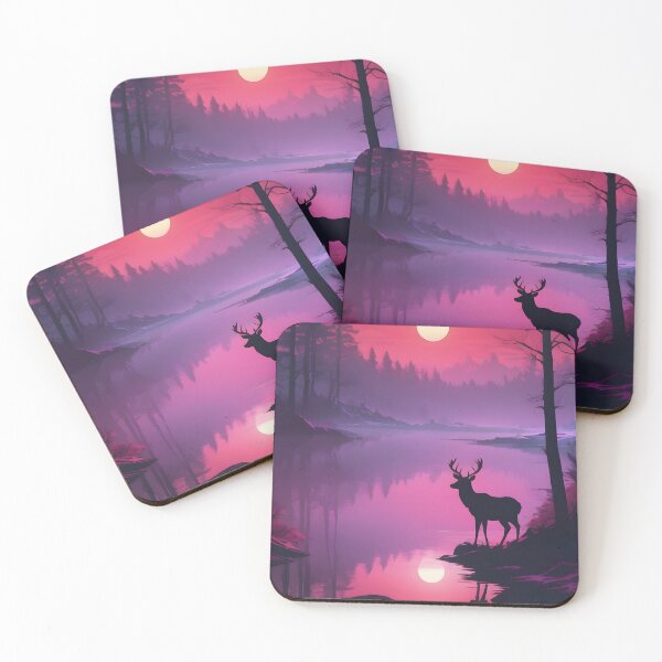 Item preview, Elk and sunset on the river designed and sold by OldschoolCrew.