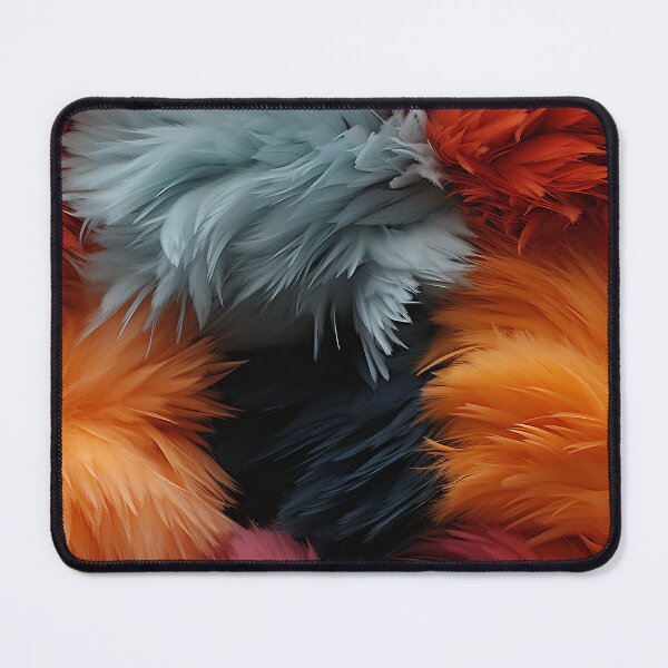 Item preview, Black Gray Pink and Orange Furry feathers (11) designed and sold by Reichcorp.