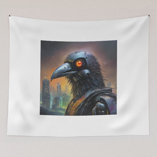 Item preview, Cyberpunk Crow: A Unique Blend of Nature and Technology designed and sold by techiwebicodi.