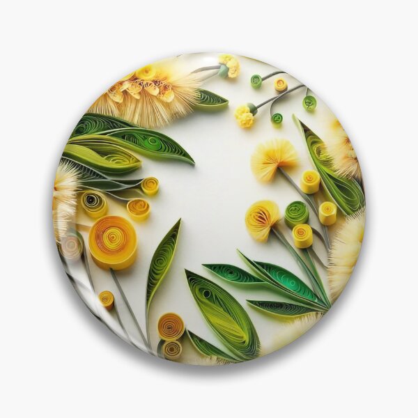 Item preview, Golden Wattle Quilling Digital Australian Wildflower designed and sold by Rachael Taylor.