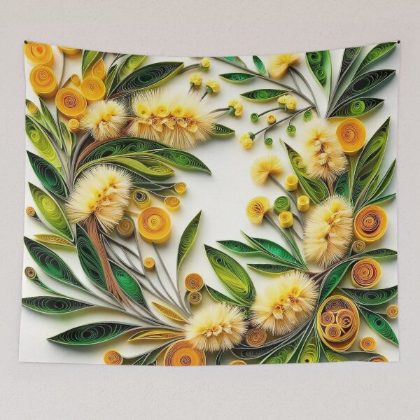 Item preview, Golden Wattle Quilling Digital Australian Wildflower designed and sold by Rachael Taylor.