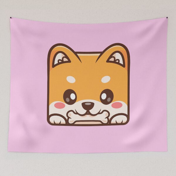 Item preview, Playful Pup: Cute Shiba Inu Biting Bone designed and sold by hjian8219.