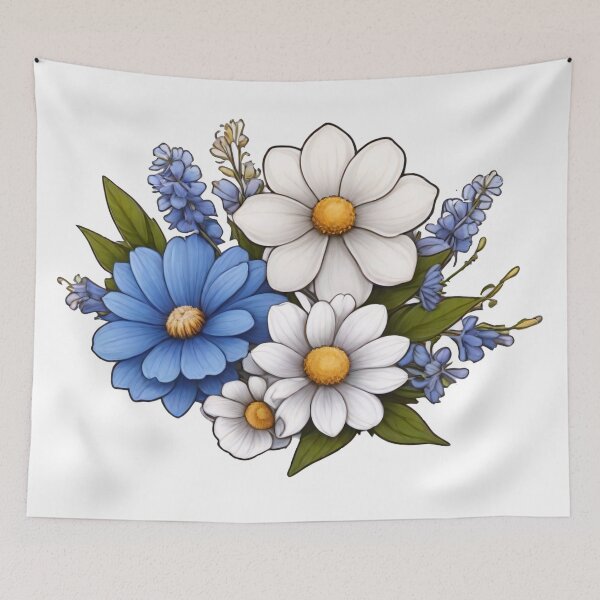 Item preview, Blue Blossoms Sticker (343) designed and sold by WASjourney.