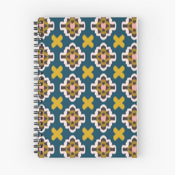 Artikelvorschau, Ikat-Medaillons und Kreuze auf dunkelblau | Muster entworfen und verkauft von colorofmagic.