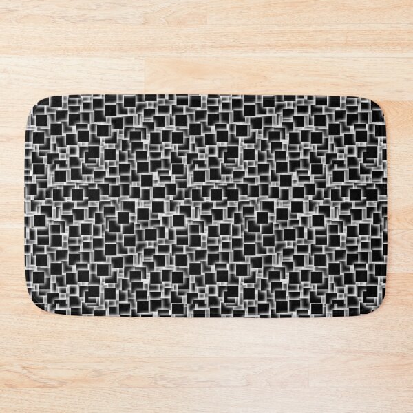 Item preview, 3d black and white squares on glowing peach backdrop designed and sold by GeoffBeattie.