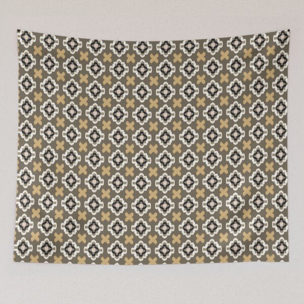 Item preview, Ikat medallions and crosses in earth tones | Pattern designed and sold by colorofmagic.