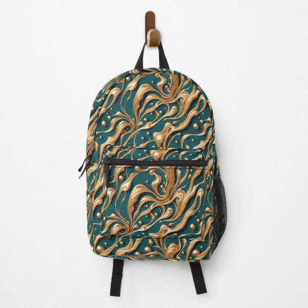 Item preview, Elegant Liquid Gold Prosperity Pattern on Teal 11 designed and sold by JashJhaveri.