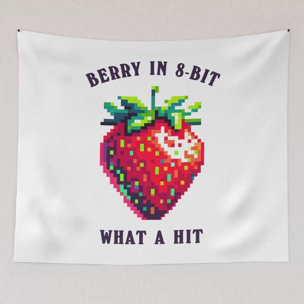 Item preview, Strawberry Pixelated Berry In 8 Bit Cartoon Style designed and sold by CosyTeal.