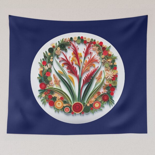 Item preview, Kangaroo Paw (Anigozanthos) Quilling Digital Australian Wildflower designed and sold by Rachael Taylor.