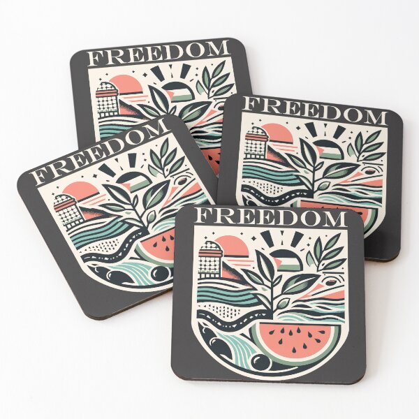 Item preview, Freedom Palestine watermelon olive keffiyeh flag designed and sold by Slice Of Seed.